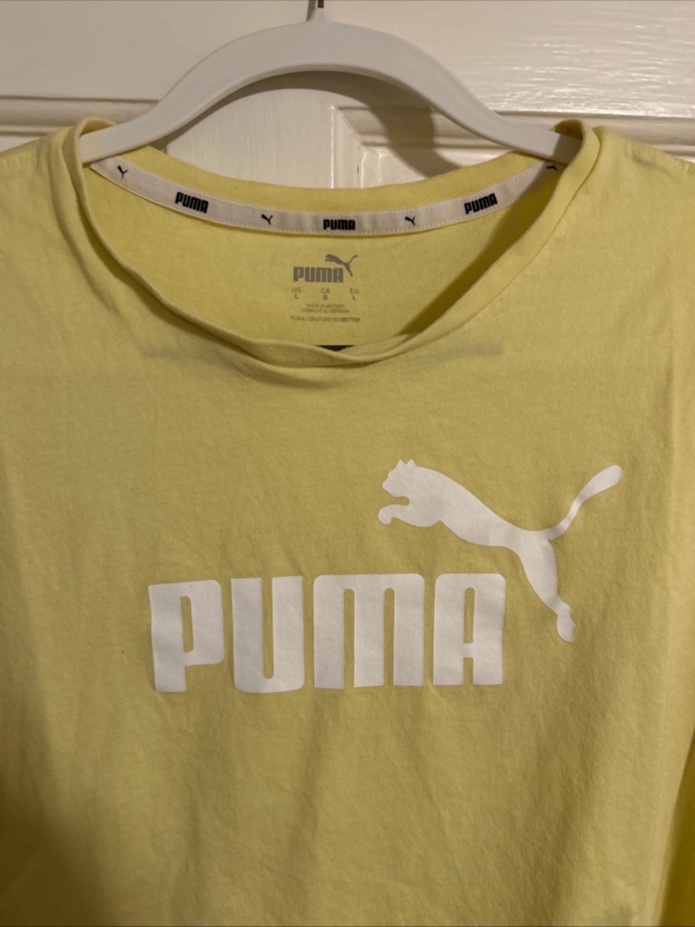 Puma Pale Yellow Tee with White Logo